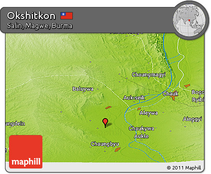 Physical Panoramic Map of Okshitkon