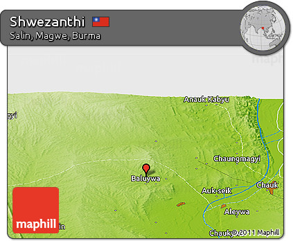 Physical Panoramic Map of Shwezanthi