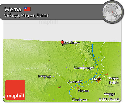 Physical Panoramic Map of Wema