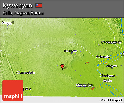 Physical Panoramic Map of Kywegyan