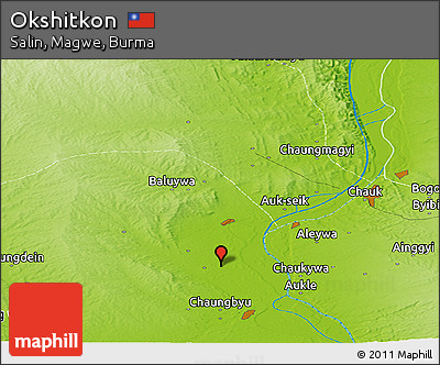 Physical Panoramic Map of Okshitkon