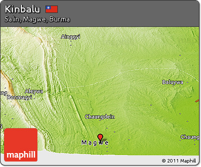 Physical Panoramic Map of Kinbalu