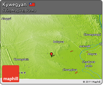 Physical Panoramic Map of Kywegyan