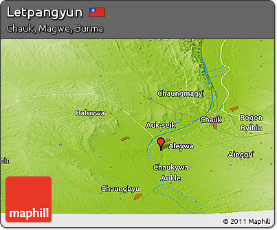 Physical Panoramic Map of Letpangyun