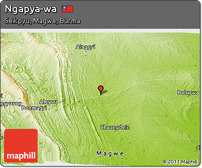 Physical Panoramic Map of Ngapya-wa