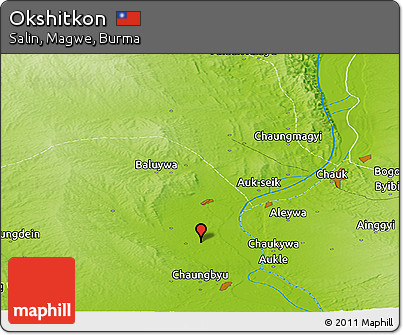 Physical Panoramic Map of Okshitkon