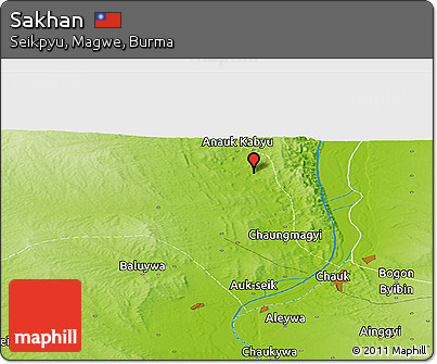 Physical Panoramic Map of Sakhan