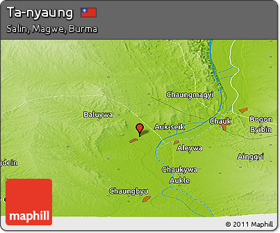 Physical Panoramic Map of Ta-nyaung