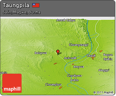 Physical Panoramic Map of Taungpila