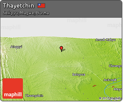 Physical Panoramic Map of Thayetchin