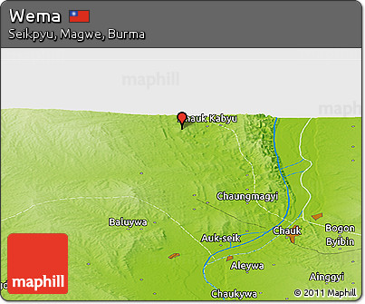 Physical Panoramic Map of Wema