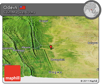 Satellite Panoramic Map of Odein