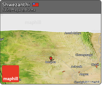 Satellite Panoramic Map of Shwezanthi