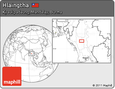 Blank Location Map of Hlaingtha
