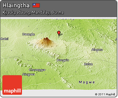 Physical Panoramic Map of Hlaingtha