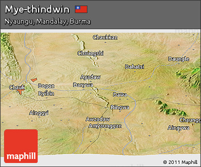 Satellite Panoramic Map of Mye-thindwin