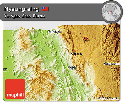 Physical 3D Map of Nyaung-aing