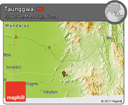 Physical 3D Map of Taunggwa