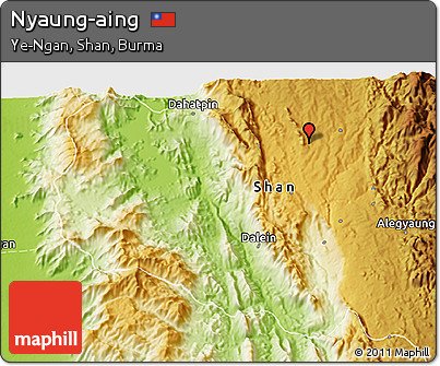 Physical 3D Map of Nyaung-aing