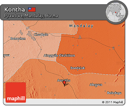 Political 3D Map of Kontha