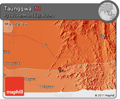 Political 3D Map of Taunggwa