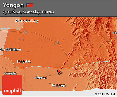 Political 3D Map of Yongon