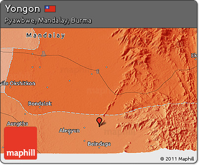 Political 3D Map of Yongon