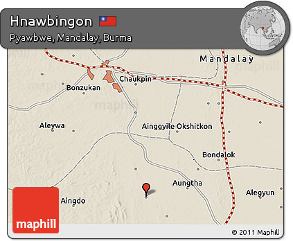 Shaded Relief 3D Map of Hnawbingon