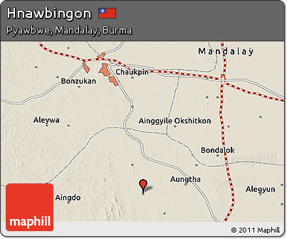 Shaded Relief 3D Map of Hnawbingon