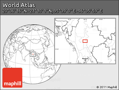 Blank Location Map of the Area around 20° 53' 8" N, 96° 7' 30" E