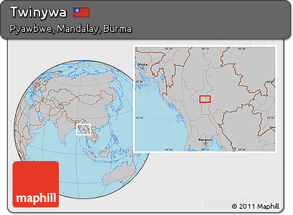 Gray Location Map of Twinywa