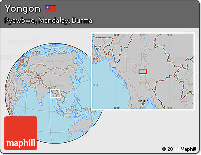 Gray Location Map of Yongon