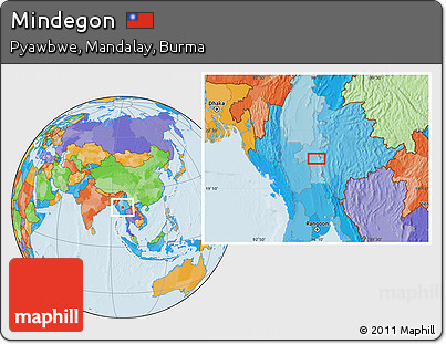 Political Location Map of Mindegon