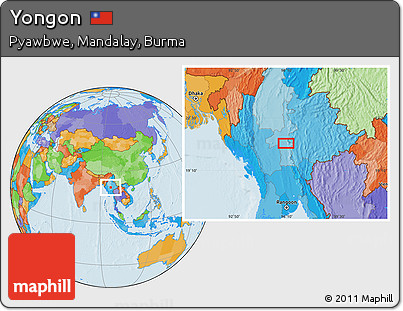 Political Location Map of Yongon