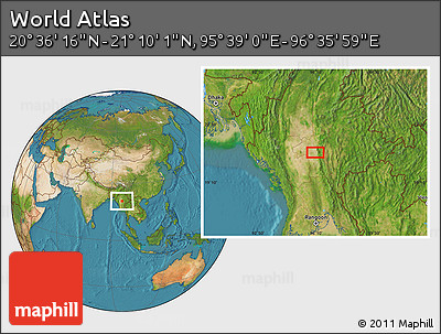 Satellite Location Map of the Area around 20° 53' 8" N, 96° 7' 30" E