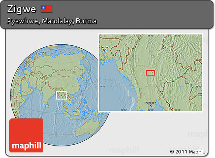 Savanna Style Location Map of Zigwe, hill shading