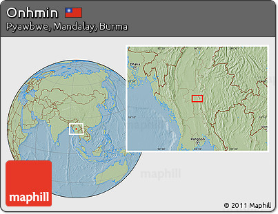 Savanna Style Location Map of Onhmin, hill shading