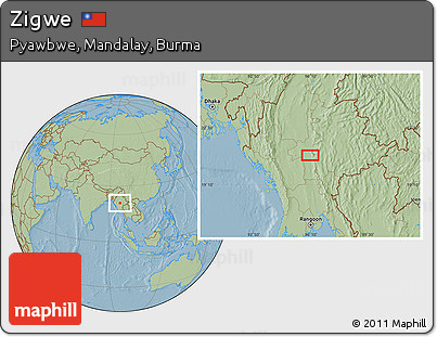 Savanna Style Location Map of Zigwe, hill shading