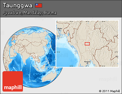 Shaded Relief Location Map of Taunggwa