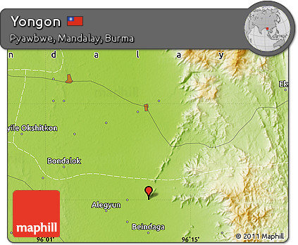 Physical Map of Yongon
