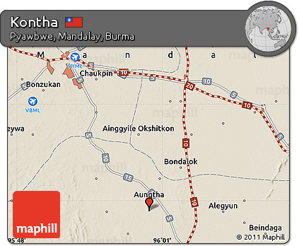 Shaded Relief Map of Kontha