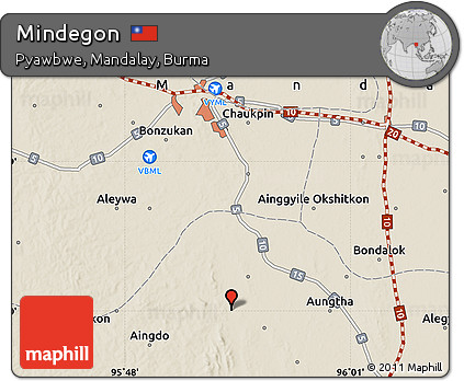Shaded Relief Map of Mindegon