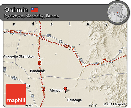 Shaded Relief Map of Onhmin