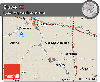 Shaded Relief Map of Zigwe