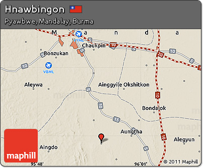 Shaded Relief Map of Hnawbingon