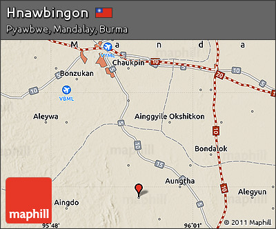 Shaded Relief Map of Hnawbingon