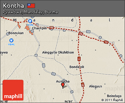 Shaded Relief Map of Kontha