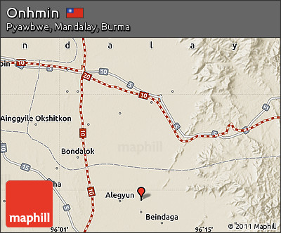 Shaded Relief Map of Onhmin