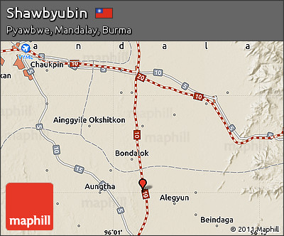 Shaded Relief Map of Shawbyubin