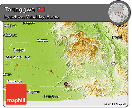 Physical Panoramic Map of Taunggwa